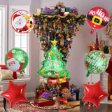 7pcs Christmas Foil Balloons Tree Snowman Santa Party Decor Self-Inflate