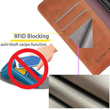 For Samsung Galaxy S22 With Rfid Blocking Leather Wallet Case Credit Card Holder,Flip Folio Book Phone Case Shockproof Cover Women Men For Samsung S22 Case Wallet Light Brown