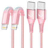 Iphone Charger 6Ft 2Pack, Apple Certified Usb A To Lightning Cable Nylon Braided Phone Charger Cord Fast Charging For Iphone 14 13 12 11 Pro Xr Xs Max 10 8 7Plus 6 Se -Pink