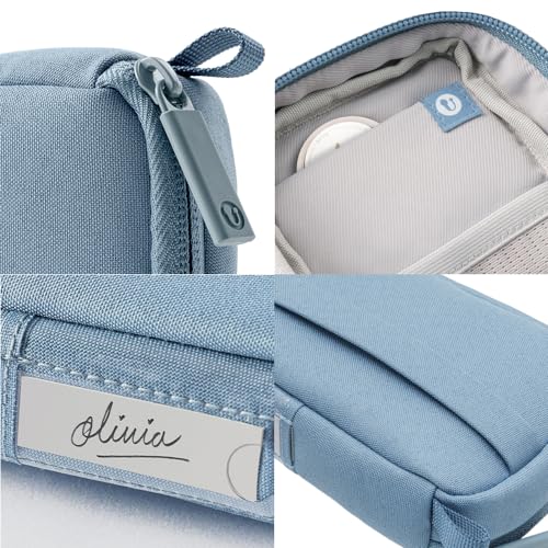 Folio Mini Small Tech Gear Pouch With Label Identification For Daily Travel, Gym, Work Organizer For Cables Chargers, Electronic Accessories (Arctic Blue)