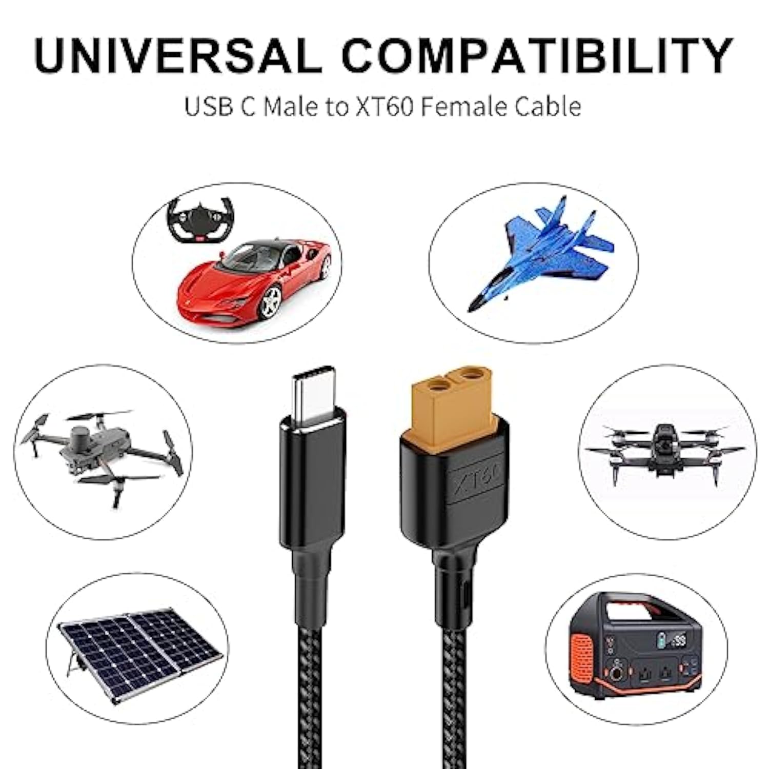 Usb C To Xt60 Adapter Cable, Usb Type-C To Xt60 Charging Cable, Xt60 Female To