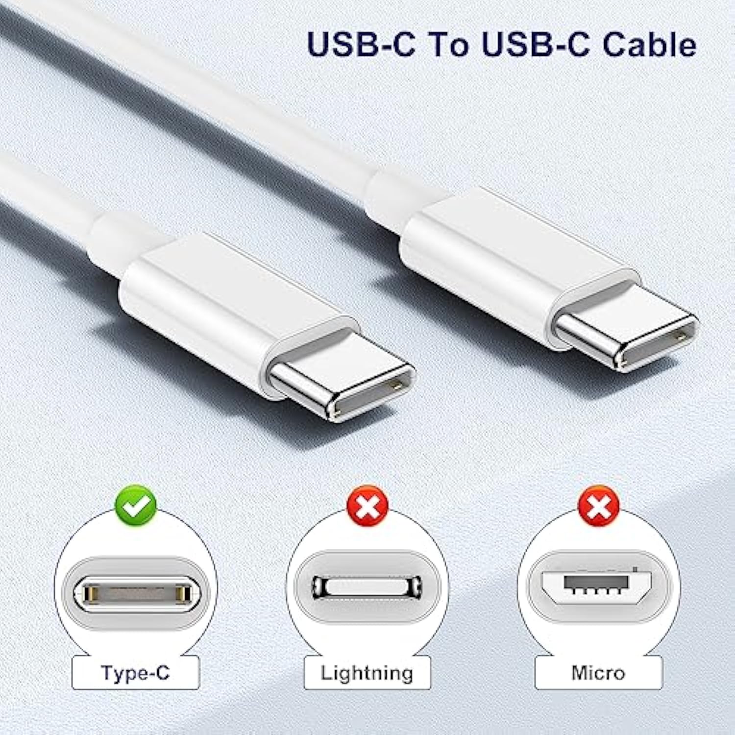 Usb C To Usb C Cable For Macbook/Ipad/Samsung,2 Pack 60W Usbc To Usbc Cord 6 F