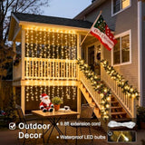 300 Led Remote Control Christmas Curtain Lights, Plug In Fairy Curtain Lights Outdoor, Window Wall Hanging String Lights For Bedroom Backdrop Wedding Party Indoor Patio Xmas Decor, Warm White