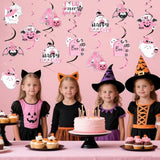 24PCS Halloween Birthday Hanging Swirls with Witch, Ghost & Pumpkin Foil Decor