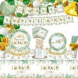 241 Pieces Housewarming Party Decorations - Including House Party Plates, Napkins, Cups, Balloons, Birthday Banner, Cake Topper And Tablecloth For Welcome Home New Home Decoration Supplies