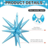 9pcs Light Blue Star Foil Balloons 27/22in for Birthday Wedding & Party Decor