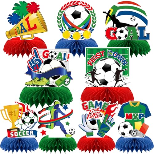 Soccer Honeycomb Centerpieces - 2026 Soccer Party Decorations, Soccer Table Centerpiece for 2026 Matches Party Supplies