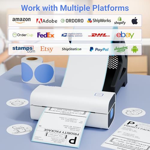 Thermal Shipping Label Printer - 4X6 Label Printer For Small Business - Desktop Barcode Printer