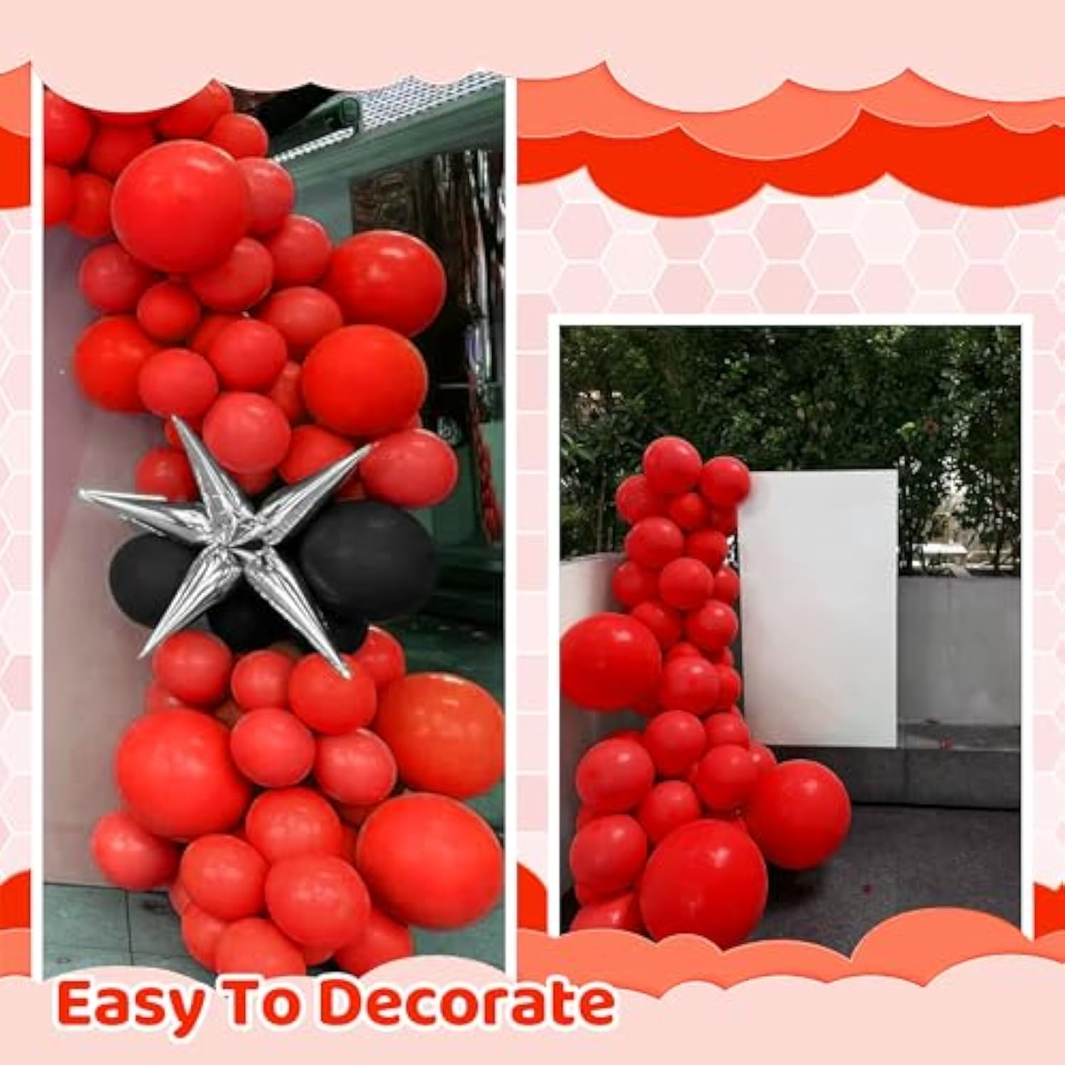 200 Pieces Red Balloon Garland Arch Kit Red Latex Balloons Different Sizes Birthday Decorations For Valentine Wedding Party Decorations