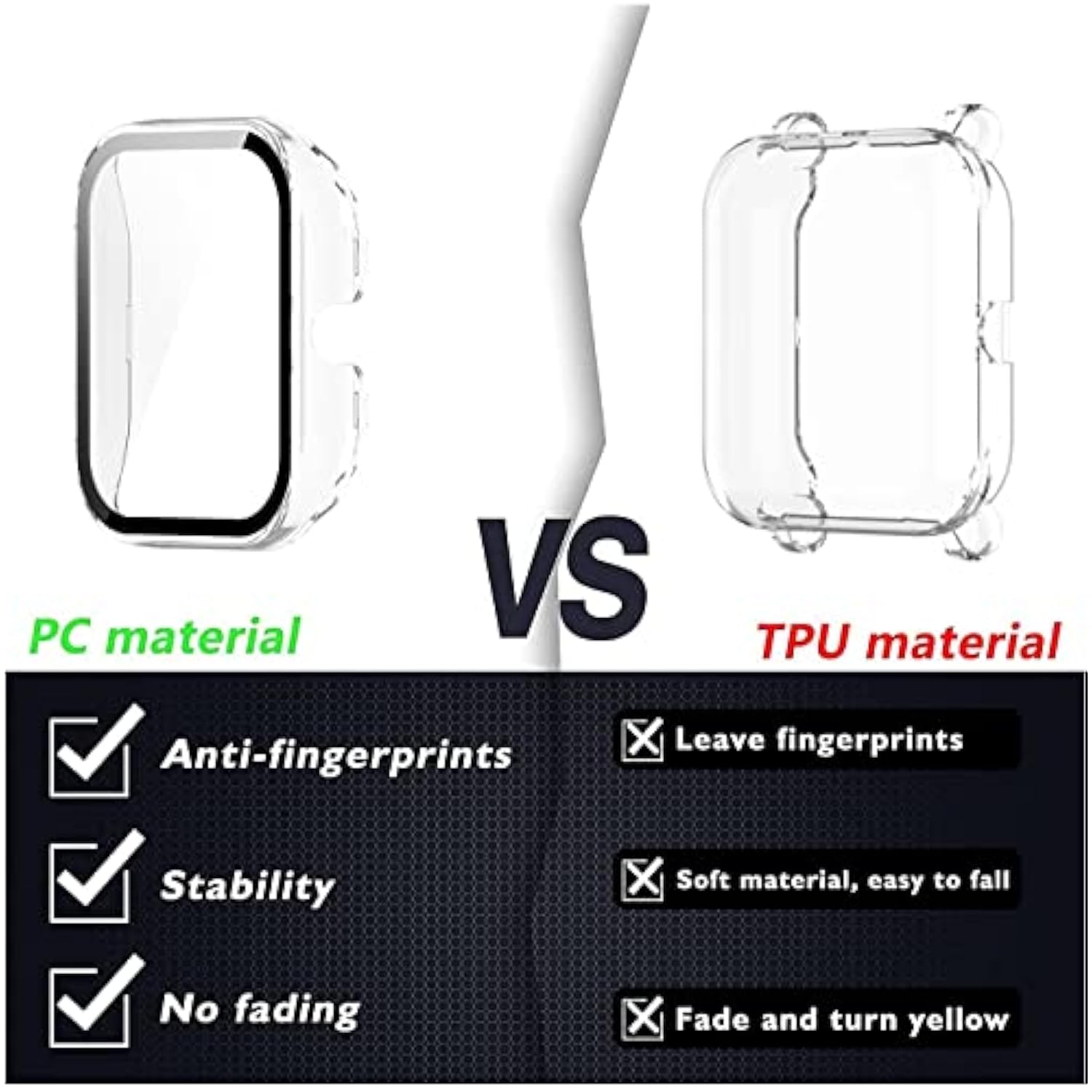 2-Pack Compatible For Amazfit Gts 4 Mini Screen Protector Cover, Tempered Glass Screen + All-Round Pc Matte Protector Case Set For Amazfit Gts 4 Mini For Women Men (Black&Clear)