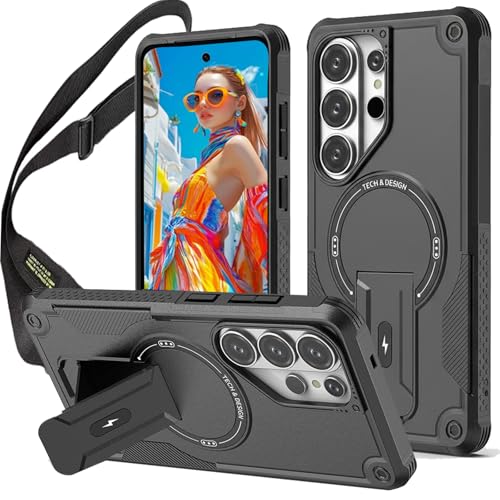 for  Galaxy S26 Ultra Crossbody Phone Case with Lanyard, Adjustable Shoulder Strap, Shockproof Drop Protection Magnetic Phone Cover with