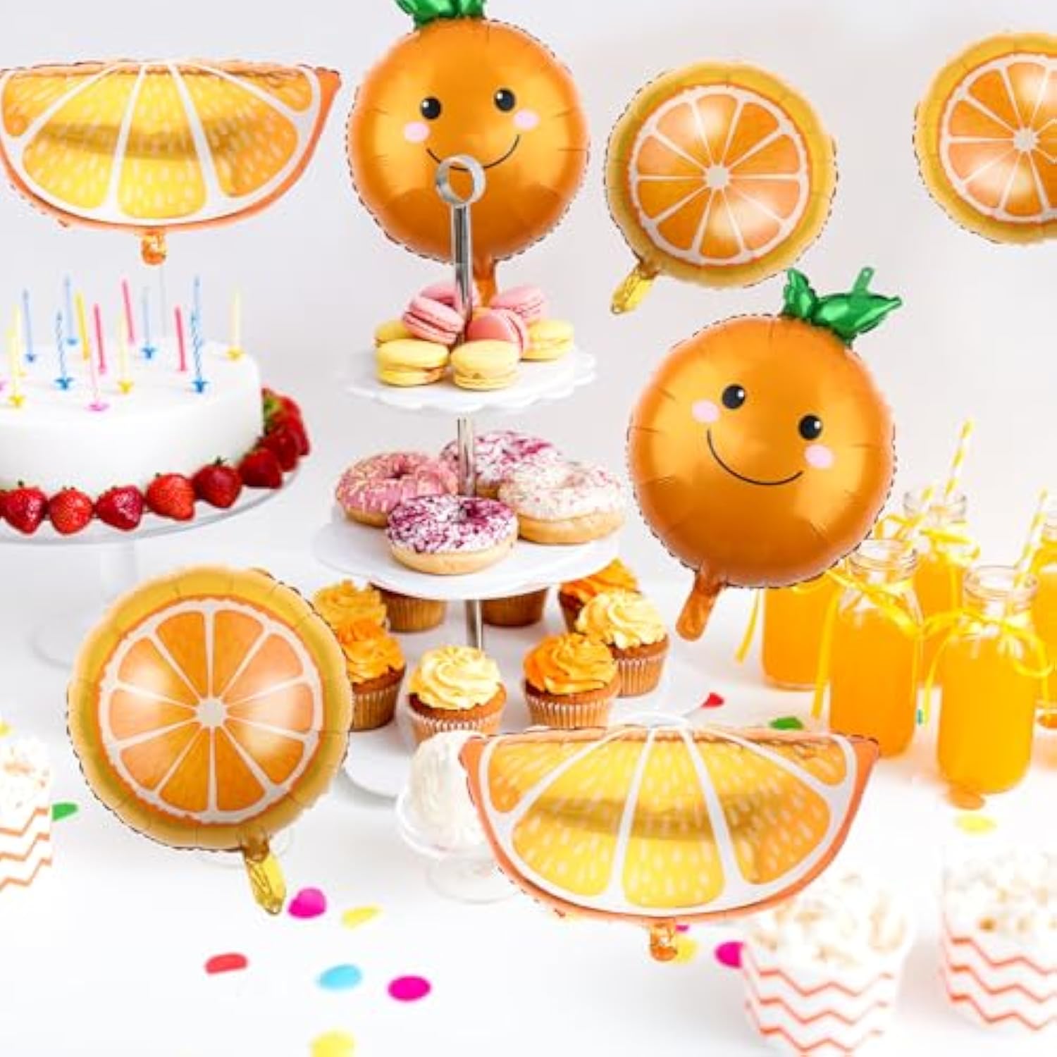 10 Pieces Orange Slice Fruit Balloons Little Cutie Aluminum Foil Balloons Jumbo Birthday Tangerine Decorations For Summer Citrus Orange Themed Birthday Party Decor Supplies