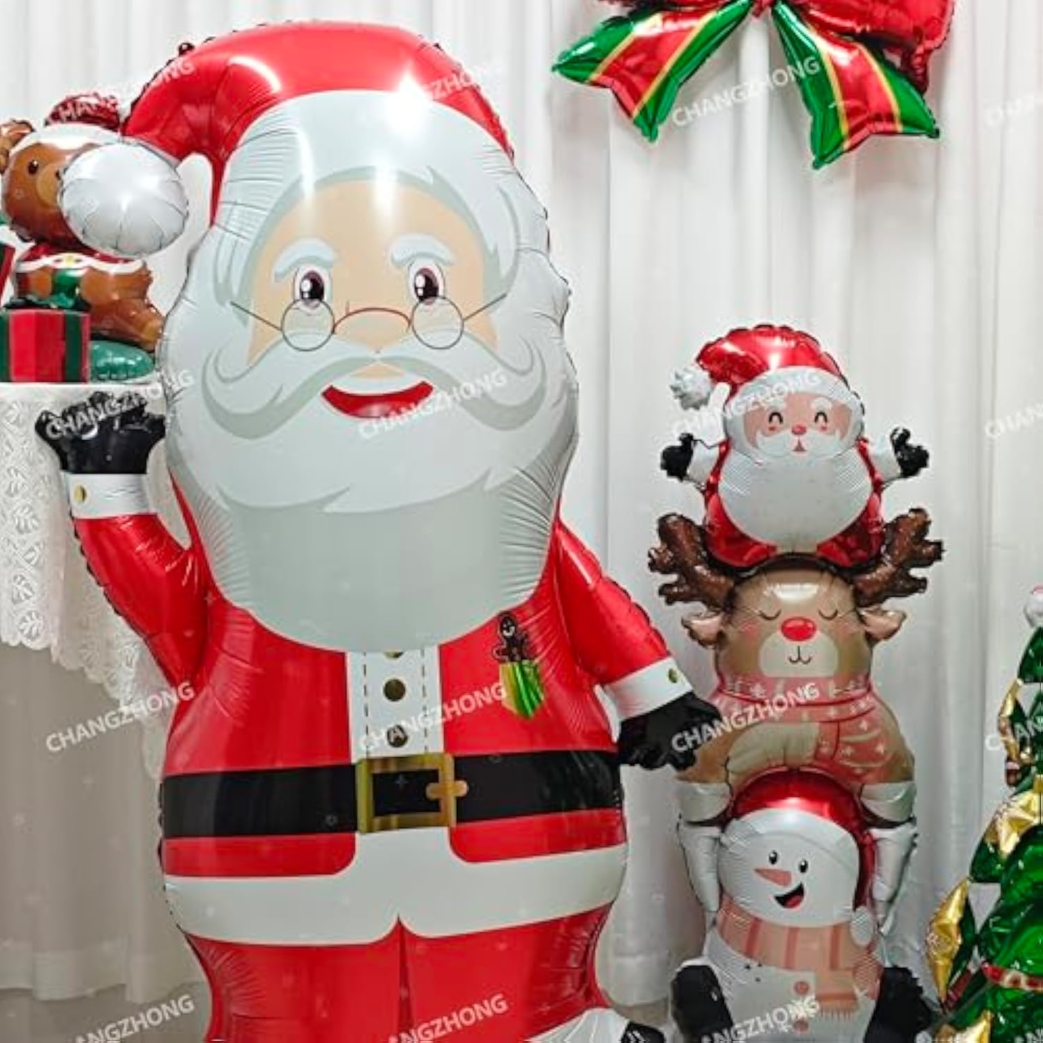 Christmas Decoration Balloon 59 * 31 Inch Standing Santa Claus Large Helium Foil Balloon, New Year Toy Store Christmas Party Decoration