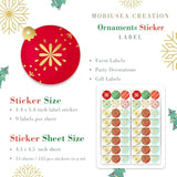 Ornaments Design Stickers | Envelope Seals | Waterproof | 135-Pack For Christmas Gifts, Holiday Stickers