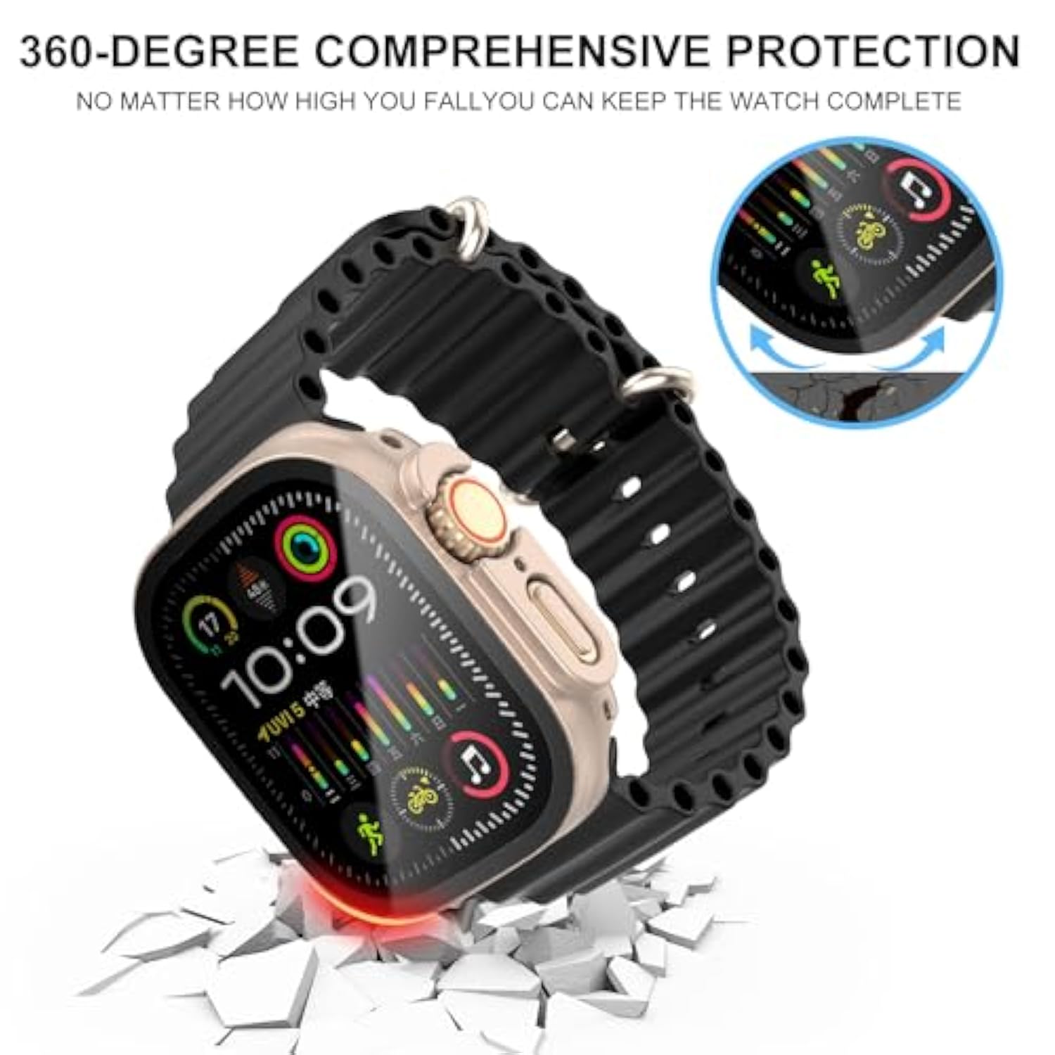 [9 Pack Case Compatible With 49Mm Watch Ultra & Ultra 2 With Tempered Glass Screen Protector Full Scratch-Resistant Protective Cover Bumper For Watch 49 Mm