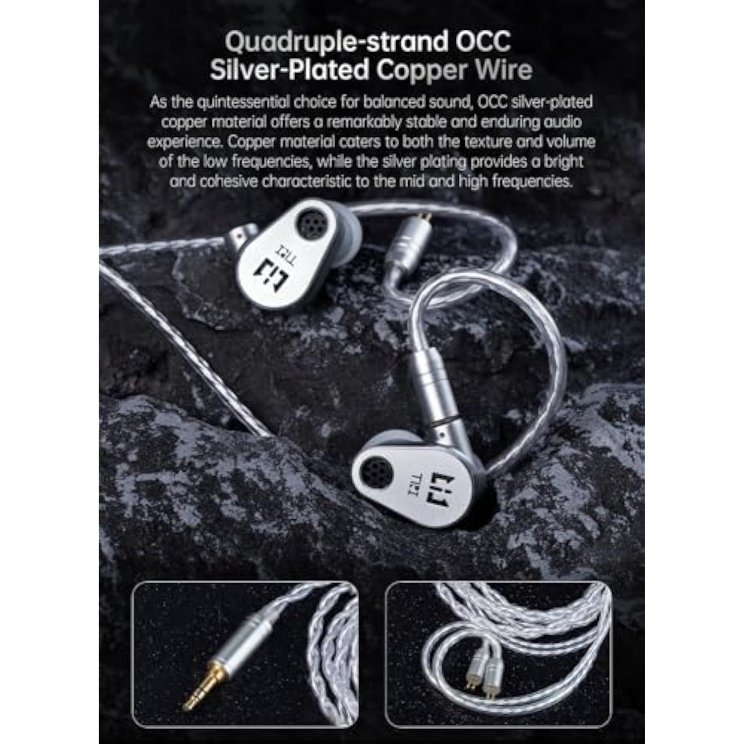 Tri Draco Open-Back Enclosure 2*Dd Hifi Iem In Ear Monitor Hifi Wired Earbuds With 8Mm Third-Generation Lcp Diaphragm Dynamic Driver Gaming Earbuds For Singers Musicians