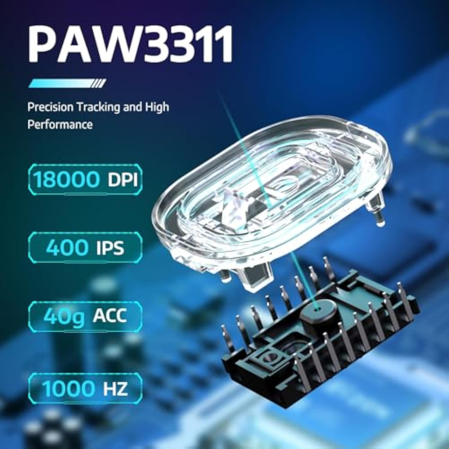 R1 Wireless Gaming Mouse,Tri-Mode Connection (2.4G/Wired/Bt5.2),55G Lightweight,18K Dpi Optical Sensor,Huyu 20 Million Key Life,Ergonomic Design,For Pc/Laptop/Win/Mac(Black)