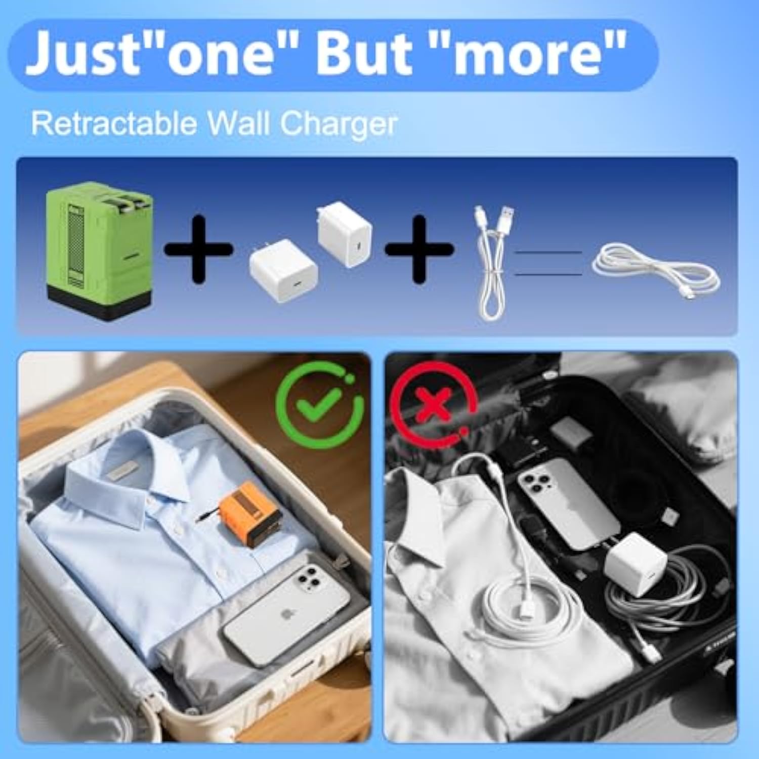 2 In 1 Gan Charger,120W Charger,All In 1 Foldable Charging Adapter Wall Plug,With Type C Cable And Lightning,Fast Chargingfor Phone And Laptops (Orange)