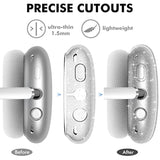 Clear Case For Airpods Max Case Cover Soft Tpu Protective Ear Cups Covers Accessories?Anti-Fingerprint, Anti-Scratch & Anti-Dust? (Glitter)