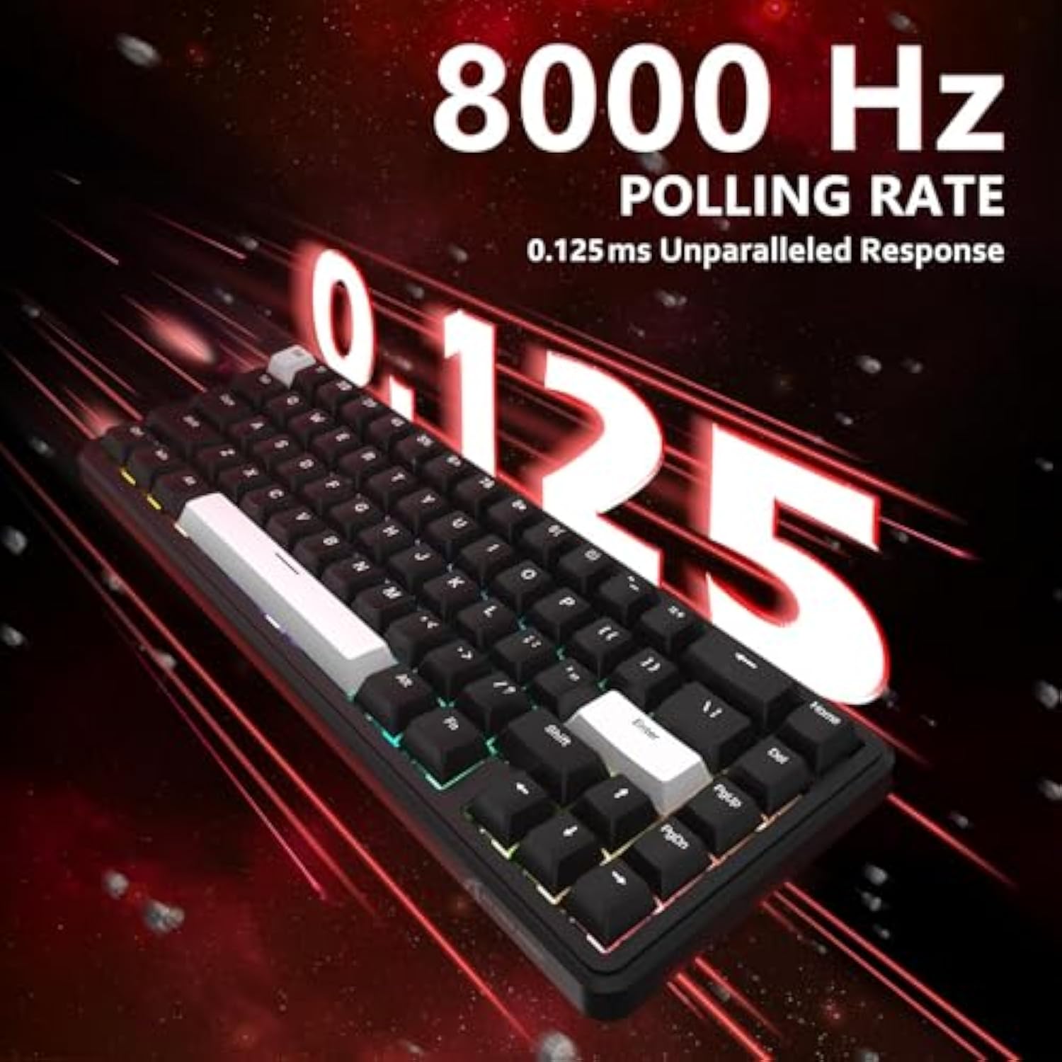 Attack Shark X65 He Wired Magnetic Switch Keyboard And R1 Mouse Combo, Rapid Trigger Gaming Keyboard, 8Khz Polling Rate,Adjustable Actuation,Superlight Bt/2.4G/Wired Mouse,18K Dpi For Win/Mac,Grey