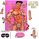 Bachelorette Party Games Set, Penis Willy Shape Ring Toss And Junk On The Hunk Poster For Hen Night Party, Bridal Showers, Ladies Night Out, Adult Night Party Favors Supplies
