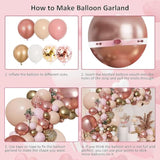 Rose Gold Balloon Garland Kit: Pink, Confetti & Metallic Party Decor
