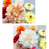 20 Pcs Dahlias Artificial Flowers Heads,Faux Dahlias Silk Flowers For Crafts With Clips,Tropical Faux Flower Cake Decorations Wreath Making Supplies For Wedding Party Birthday Gift Décor (Multicolour)