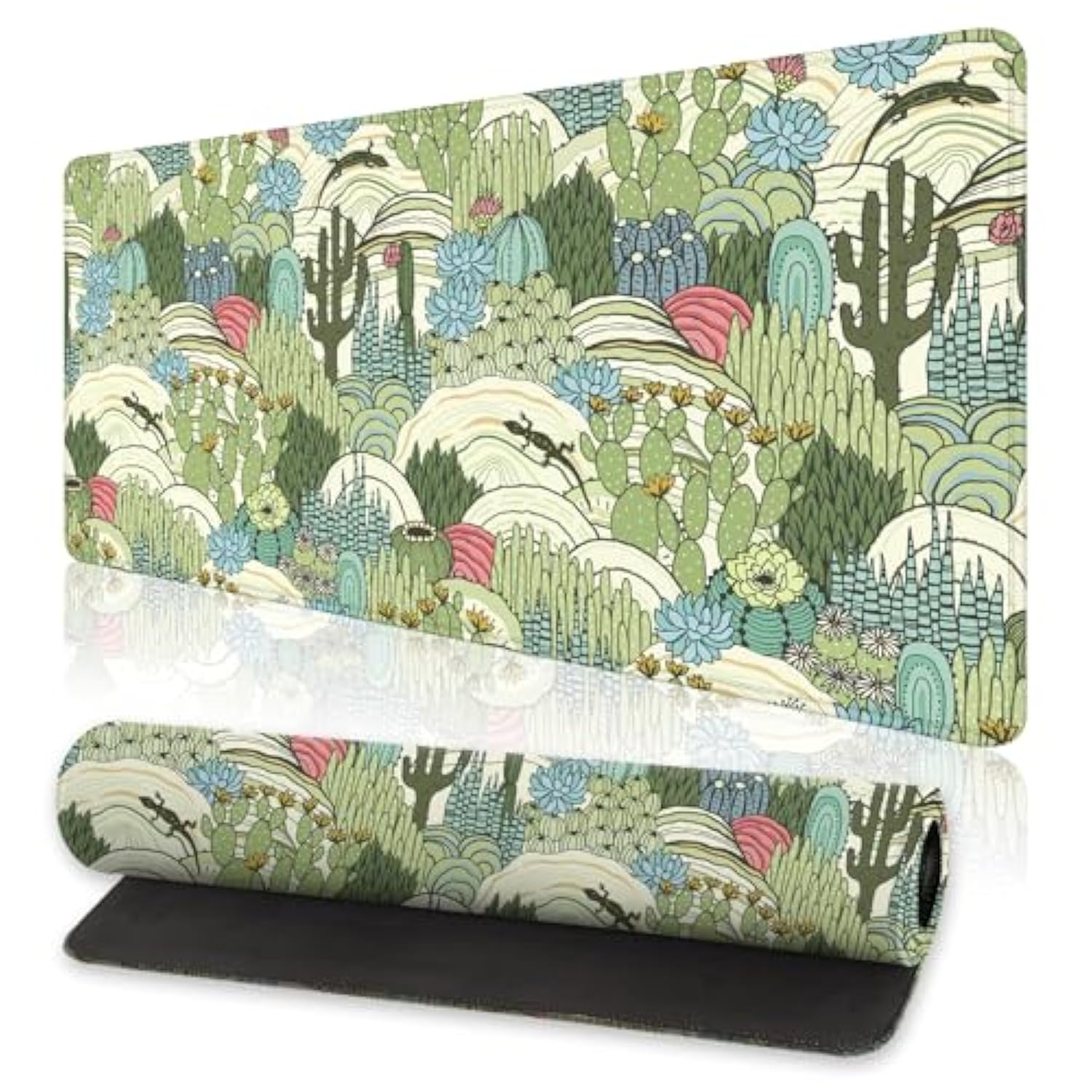 Wild Cactus Gaming Mouse Pads Stitched Edges Design Office Decor Xl Large Mouse Pad For Laptop Computers Desk Writing Mat For Office & Home 31.5X 11.8