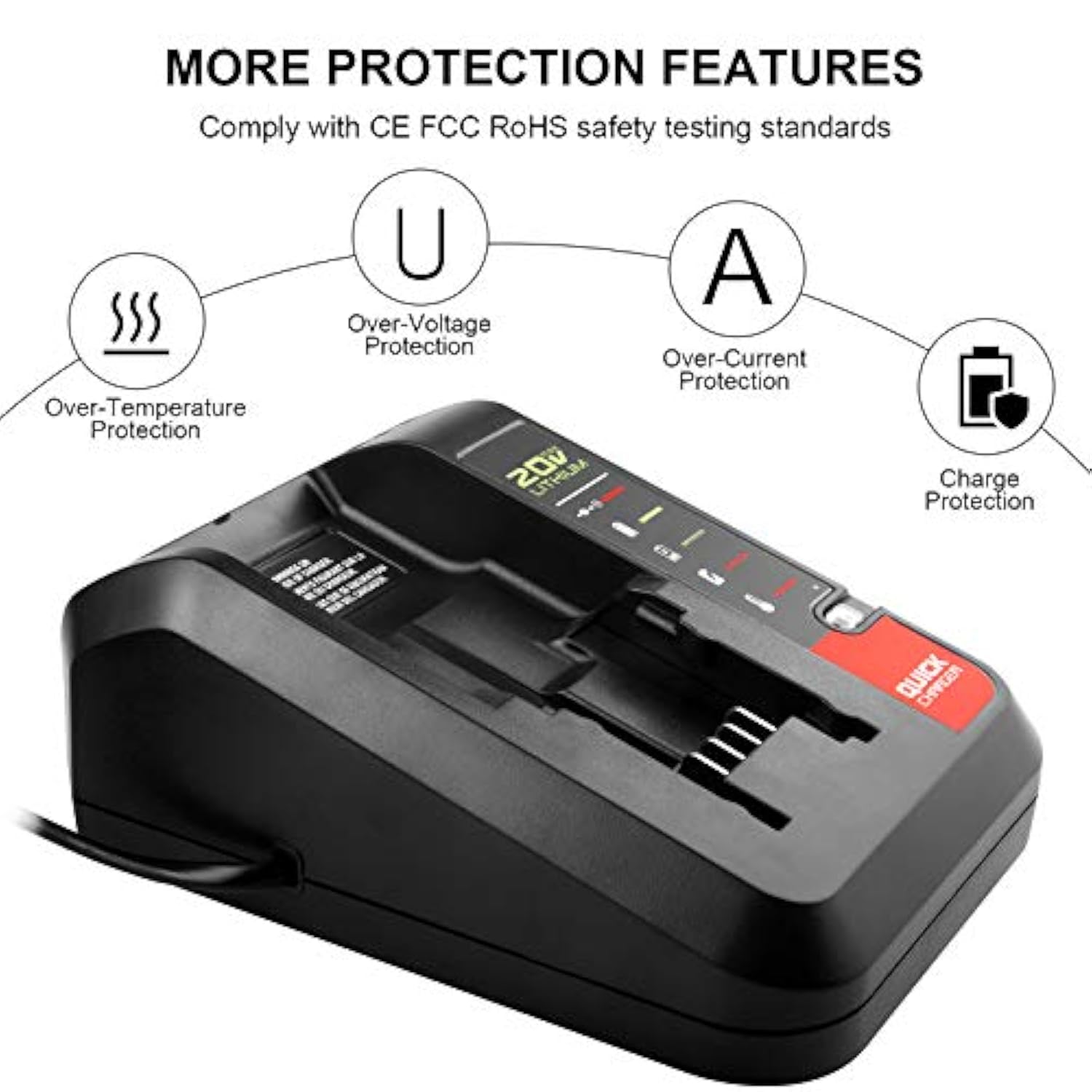 Quick Charger [For Porter-Cable 20V Max] & [For Black+Decker 20V Max] Lithium Battery Pcc680L Pcc681L Pcc682L Pcc685Lp Pcc699L And Battery Lbxr20 Lbxr2020 Lbx4020