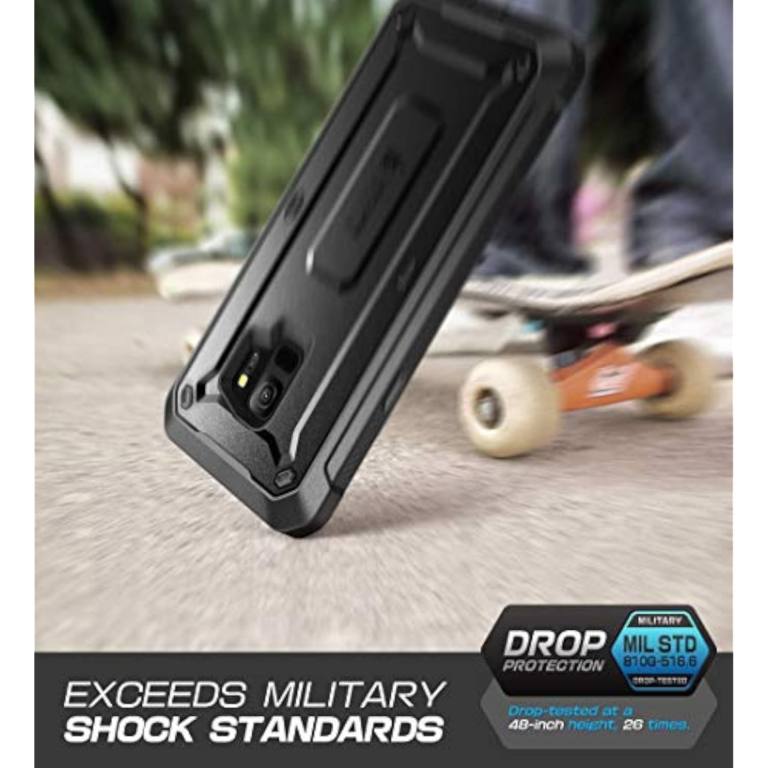 SUPCASE Unicorn Beetle Pro Rugged Case for Galaxy S9 with Screen Protector - Black