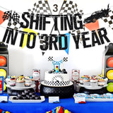 Shifting Into 3Rd Year Banner For Boy Girl, Racing Car Theme Birthday Party Decorations For 3 Years Old, Happy 3Rd Birthday Party Decorations Supplies