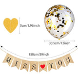 We Will Miss You Banner Burlap Bunting Banner Garland Flags Gold Confe