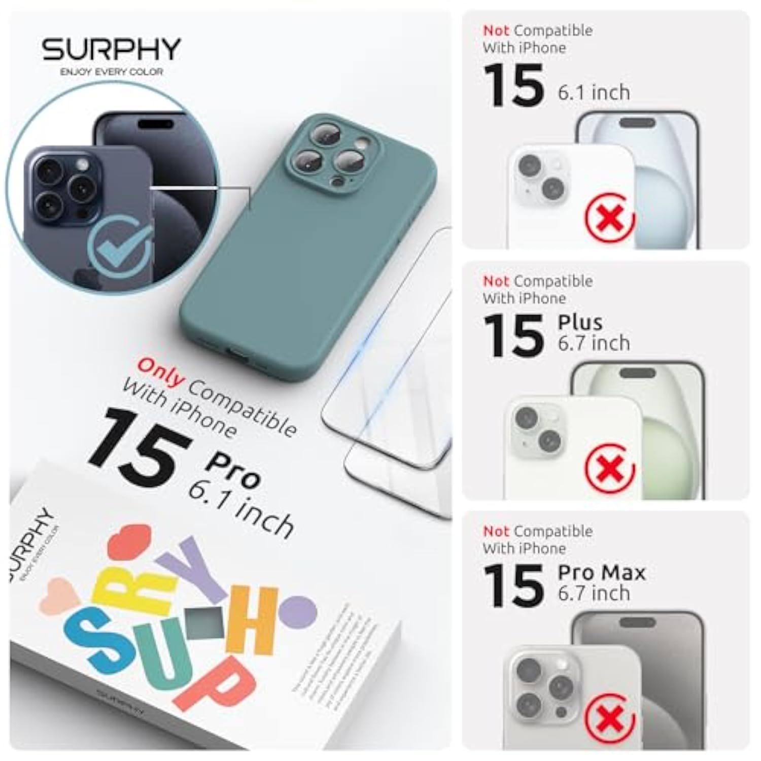 Designed For Iphone 15 Pro Case Compatible With Magsafe (6.1 Inch 2023), With 2 Pack Screen Protector, Liquid Silicone Phone Case (Camera Protective & Soft Microfiber Lining), Cactus Green