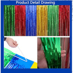 Super Bros Birthday Party Decoration 2 Pack Blue Red Green Yellow Foil Fringe Curtains Tinsel Photo Booth Props Streamers Backdrop Video Game Theme For Boys Birthday Party Supplies