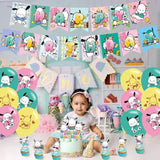 Pochacco Themed Party Supplies — Kawaii Balloons, Cupcake & Cake Toppers