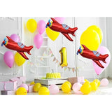 3Pcs Red Large Airplane Helicopter Party Decoration Airplane Balloon Birthday Party Supplies (37X31Inch)