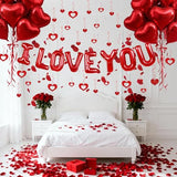I Love You Balloons and Red Heart Balloons with Heart Hanging Decor for Valentine Decorations, Proposal, Wedding Party Supplies