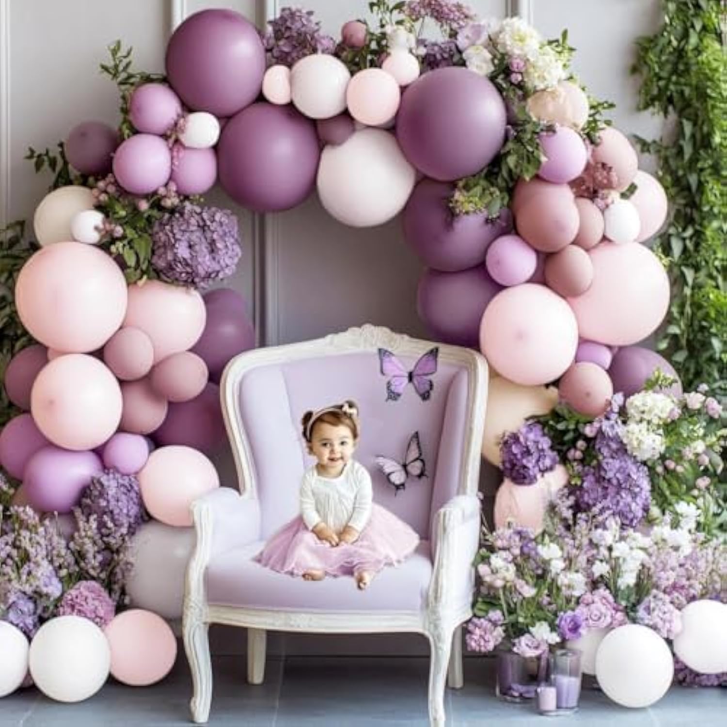 81pcs Purple & Pink Balloon Arch Kit for Baby Shower, Wedding and Boho Party Decor