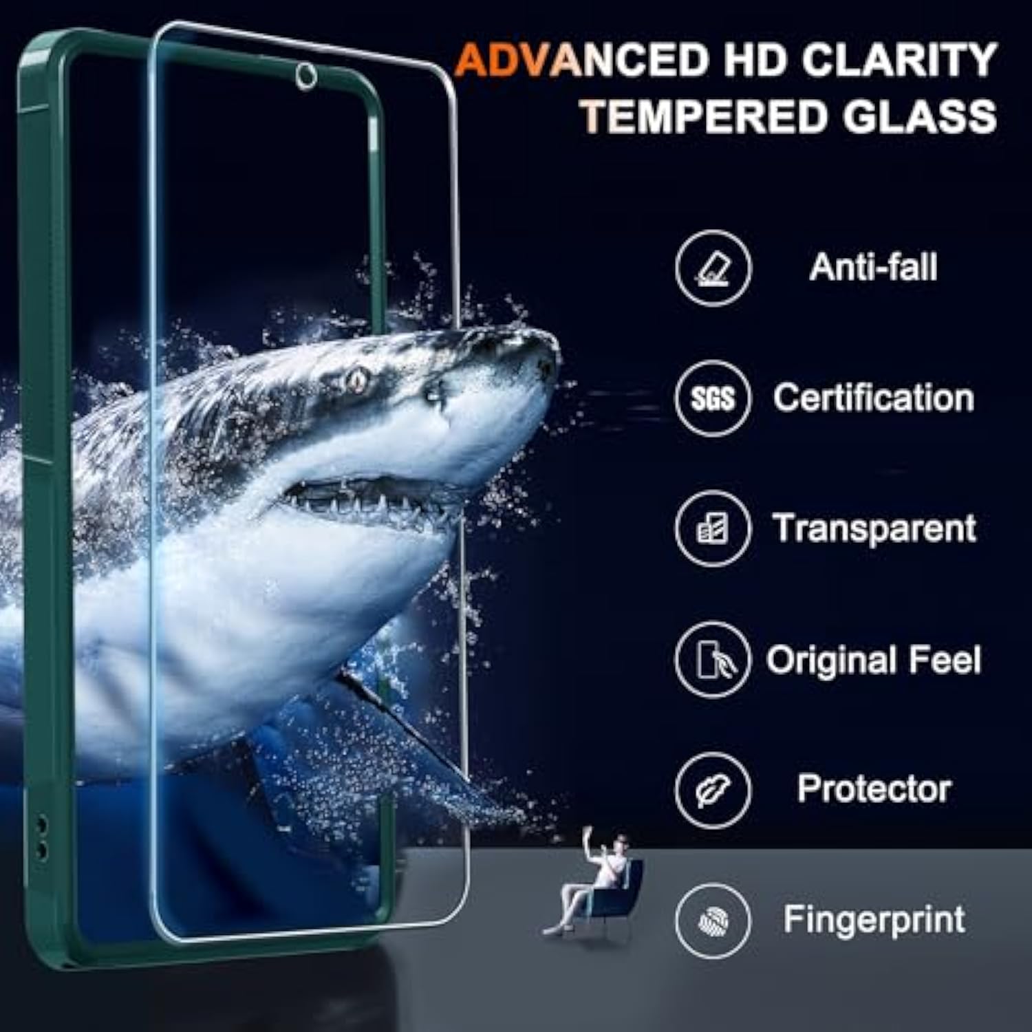 For Moto G Power 5G 2025 Case, Full Body Heavy Duty Rugged Shockproof Protective Phone Cover With Lanyard Strap, Tempered Glass Screen Protector, Dark Green