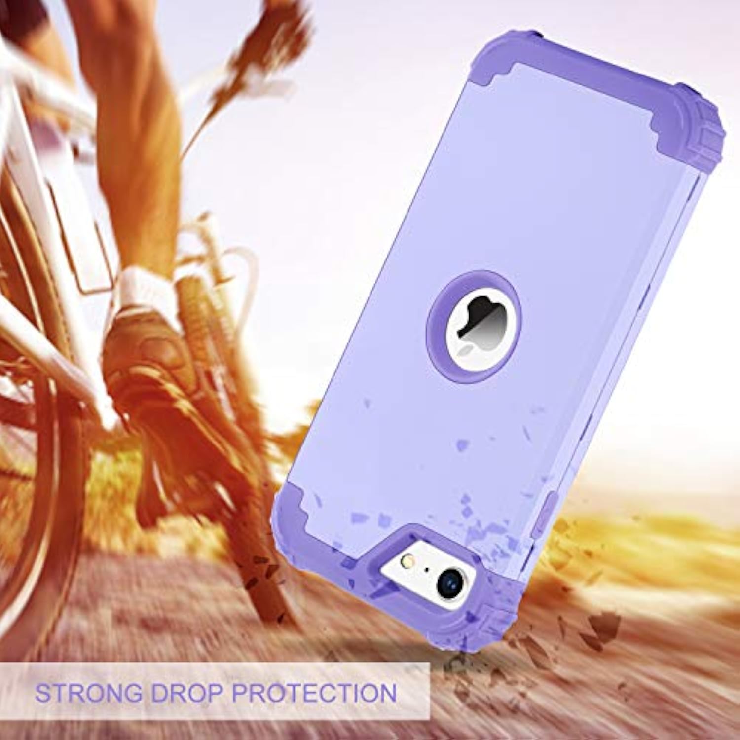 For Se 2022 Case And Se 2020 Case, Heavy Duty 3 In 1 Full Body Rugged Shockproof Hybrid Hard Pc Soft Rubber Case For Se 3Rd/2Nd Gen, Light Purple/Lavender