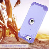 For Se 2022 Case And Se 2020 Case, Heavy Duty 3 In 1 Full Body Rugged Shockproof Hybrid Hard Pc Soft Rubber Case For Se 3Rd/2Nd Gen, Light Purple/Lavender
