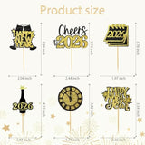 24Pc 2026 Happy New Year Cupcake Toppers Black Gold Party Decor