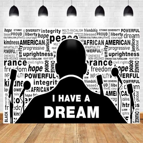 Martin Luther King Jr. Backdrop for MLK Day Decorations I Have A Dream Photography Background Black History Month African American Decor Banner 7x5ft