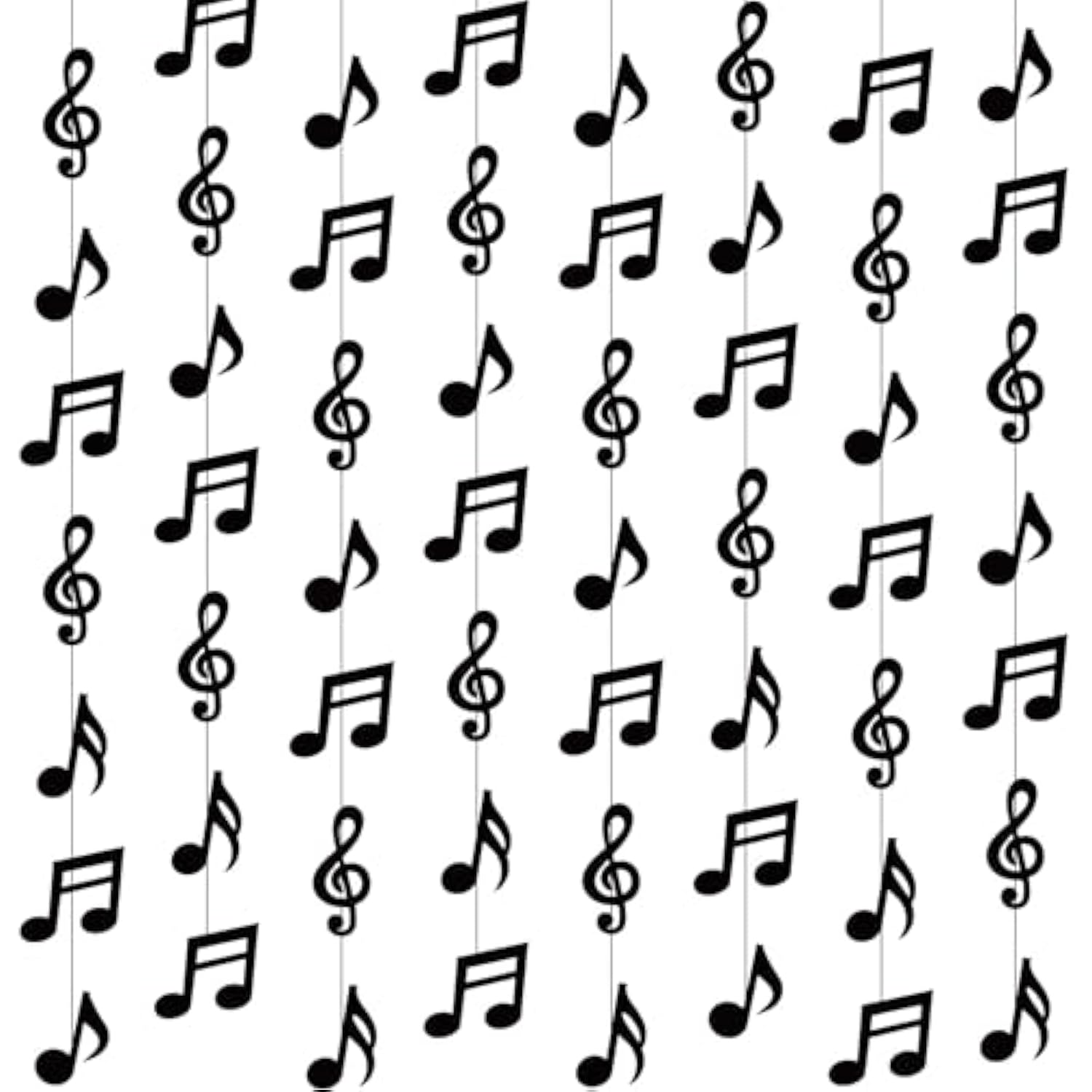 8 Pcs Music Notes Party Decorations Musical Birthday Hanging Decorations Music Notes Paper Garland Banner For 50S 80S Birthday Baby Shower Wedding Party Supplies Ceiling Decor(Black)