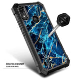 Compatible With Gabb Phone 4 Case With Tempered Glass Screen Protector, [16Ft Military Grade Drop Tested] Full-Body Protective Shockproof Rugged Bumper Cover (Sapphire)