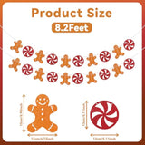 Peppermint Gingerbread Man Garland Christmas Hanging Decorations Gingerbread Winter Holiday Decor Peppermint Christmas Decorations New Year Xmas Holiday Party Supplies