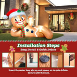 Outdoor Christmas Decorations, 10Ft Inflatable Gingerbread Man With 4 Led Lights, Blow Up Yard Decor For Garden, Lawn, I