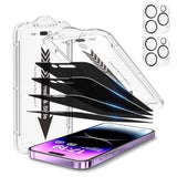 '-4 Pack For 14 Pro Max Privacy Screen Protector[6.7 Inches] With 2 Pack Camera Lens Protector, [Drop Protection] 9H Hardness Scratch Resistant Tempered Glass Film, Easy To Install