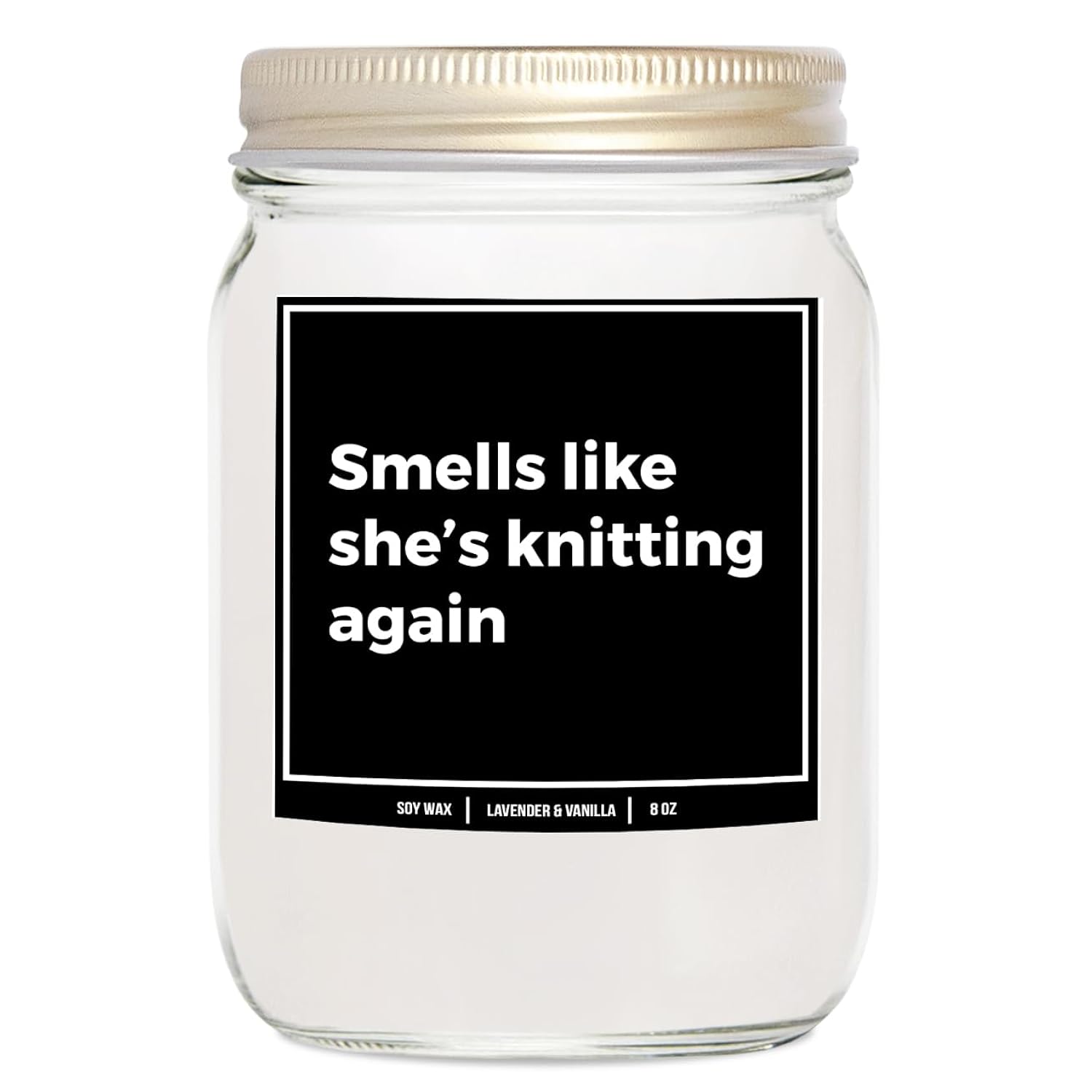 You Nique Designs Funny Knitting Gifts For Knitters 8Oz Soy Candle, Presents For Knitters And Crocheters, For People Who Knit, Candles For Yarn Lovers - Knitting Gift Ideas (Lavender & Vanilla)