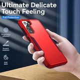 Heavy-Duty Samsung Galaxy S21 Case with HD Screen Protector, Military Grade Drop Tested, Red